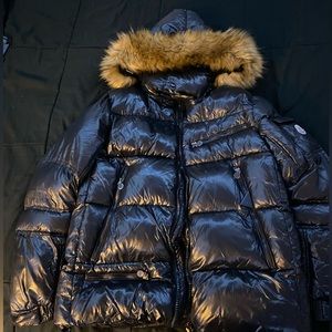 DUP (REPLICA) MONCLER DOWN JACKET FUR TRIM BLACK SIZE S